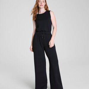 SPANX Air Essentials Black Sleeveless Wide-Leg Jumpsuit in Size Medium